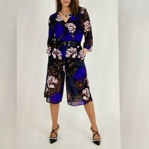 Le Kate Patterned V-Neck Jumpsuit Romper